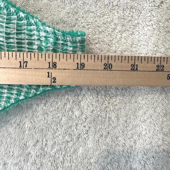 Free People Intimately Free Green Gingham Ruffle Laced Trim Bodysuit- M - Picture 10 of 10